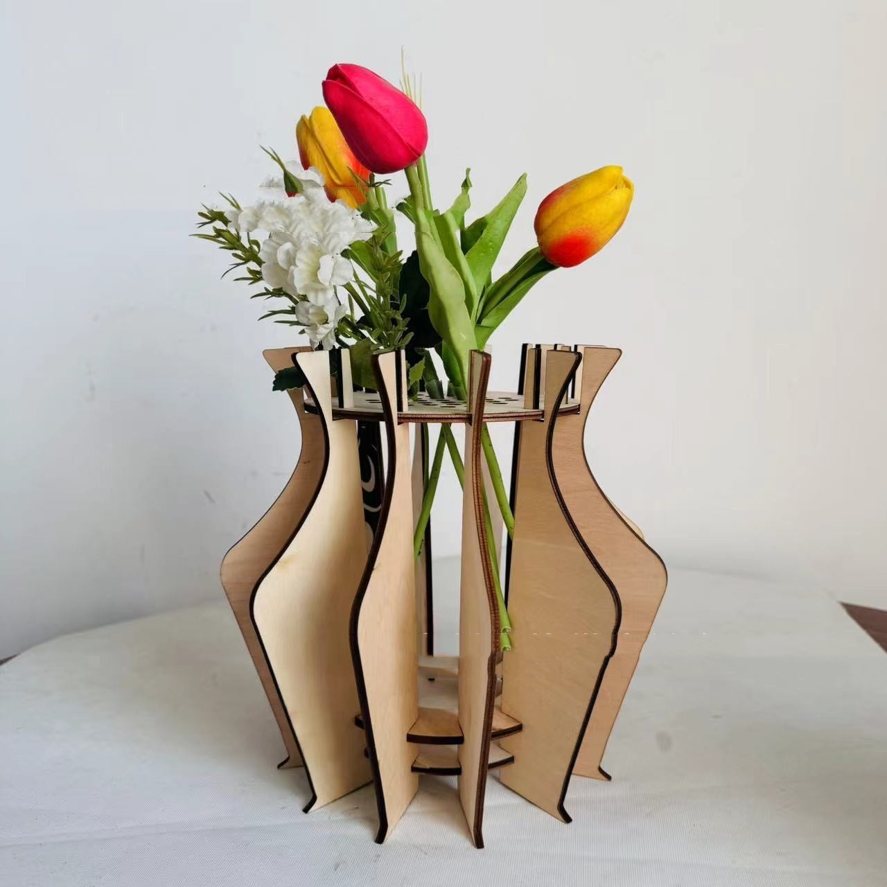 Wooden Puzzle Vase Home