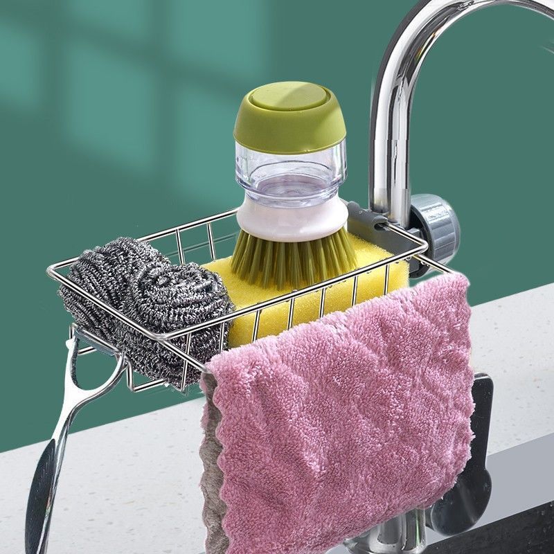 Adjustable Sink Drain Rack Sponge Storage Faucet Holder Soap Drainer Shelf Basket Organizer Kitchen Bathroom Accessories